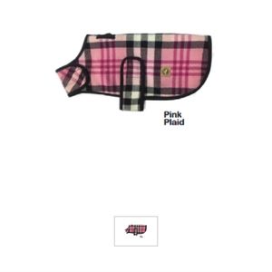Pink plaid wood blanket dog coat